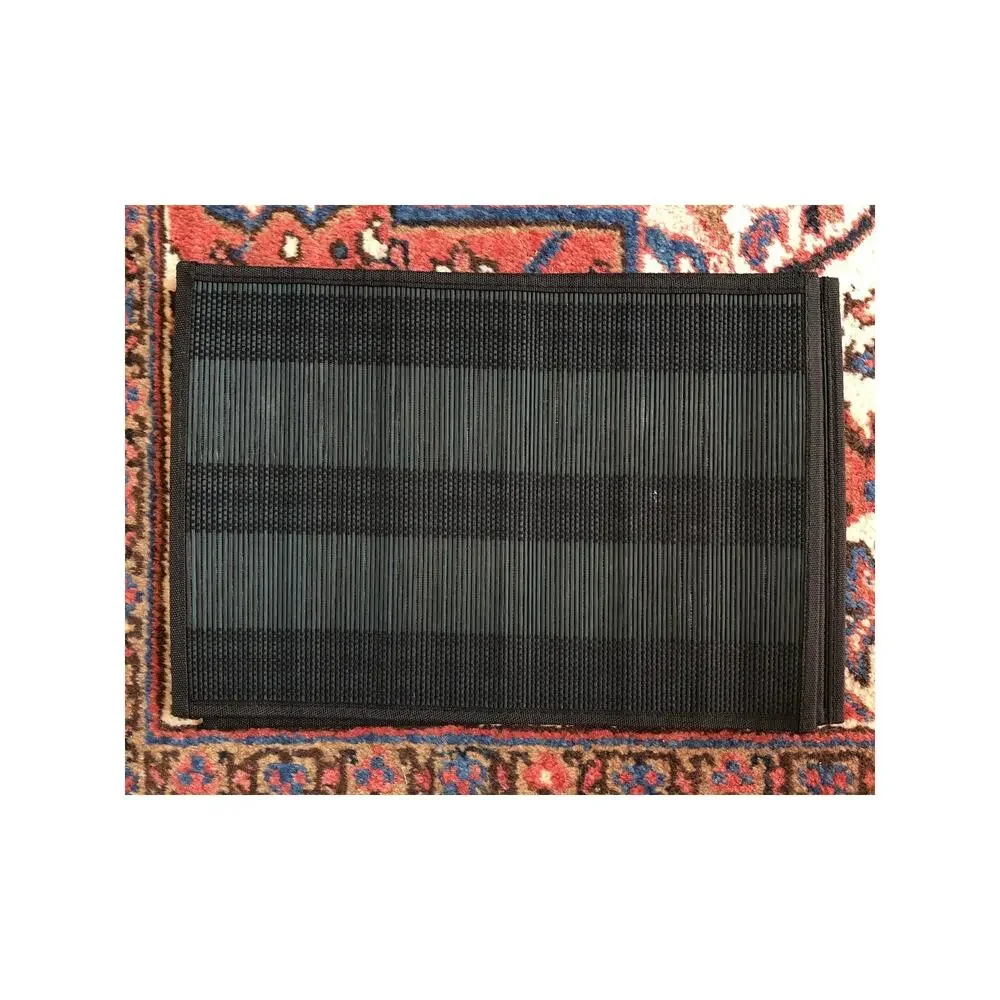 Set of 5 Black Woven Placemats Reed‎ and Cord On Fabric Backing